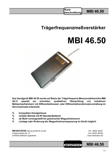 MBI 46.50 - MESSOTRON Hennig GmbH & Co KG