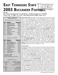 Game Notes - at Tennessee-Martin - ETSUBucs.com