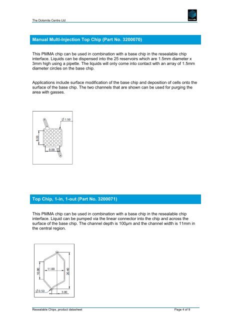 datasheet - Dolomite Microfluidics