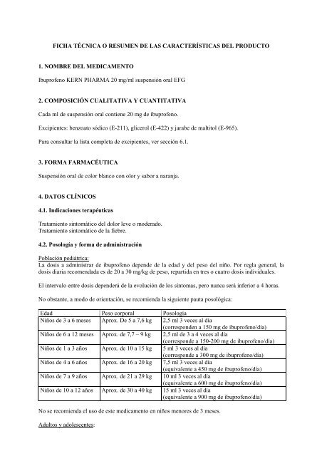 2011-09 FT Ibuprofeno KP suspensiÃ³n - KERN Pharma