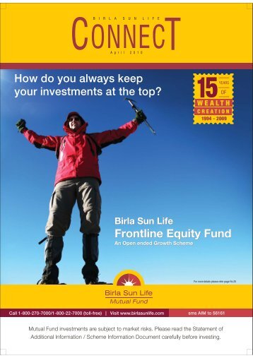 Connect for the Month of April 2010 - Birla Sun Life Mutual Fund
