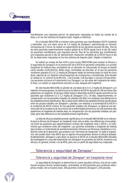 Tolerancia y seguridad de Zenapax® - Roche Trasplantes