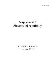 Rozvrh prÃ¡ce NS SR na rok 2012 - NajvyÅ¡Å¡Ã­ sÃºd Slovenskej republiky