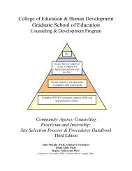 Community Agency Counseling Practicum and Internship