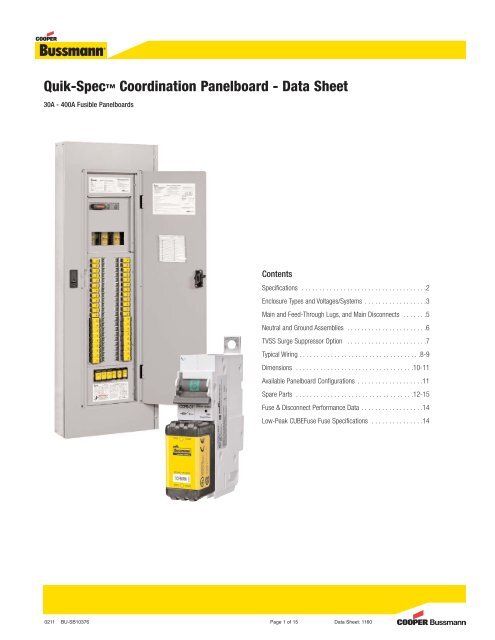 Coordination Panelboard - Cooper Bussmann