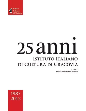 1987 2012 Istituto Italiano di Cultura di Cracovia - Ministero degli ...