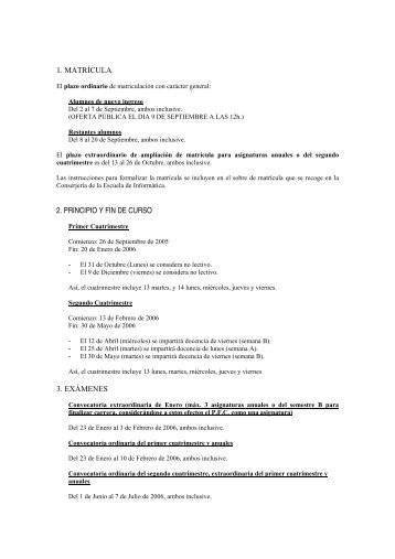 Calendario escolar 2005-2006 (pdf) - Universidad PolitÃ©cnica de ...