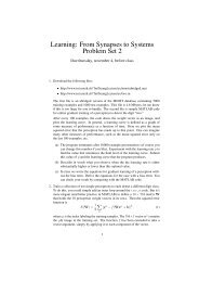 Learning: From Synapses to Systems Problem Set 2