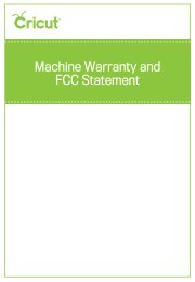 Machine Warranty and FCC Statement - Provo Craft - Cricut