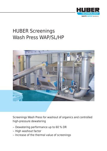 Brochure: HUBER Screenings Wash Press WAP/SL/HP
