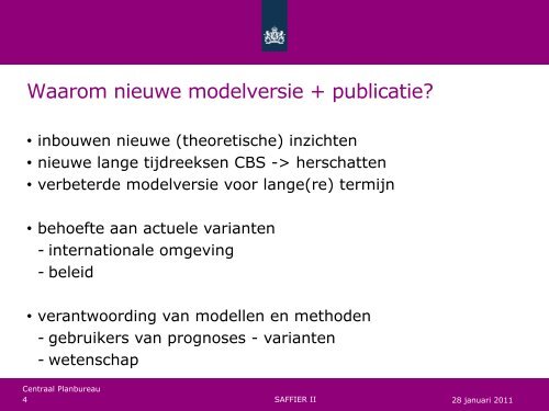 [PDF] Presentatie "SAFFIER II&quot - Centraal Planbureau