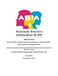 Leia o texto de Jane GalvÃ£o para o seminÃ¡rio 30 anos de AIDS. - Abia