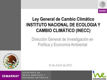 Ley General de Cambio ClimÃ¡tico (INECC)