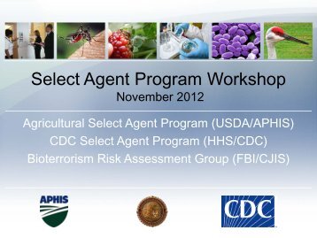 APHIS-CDC Form 1 - Select Agent Program