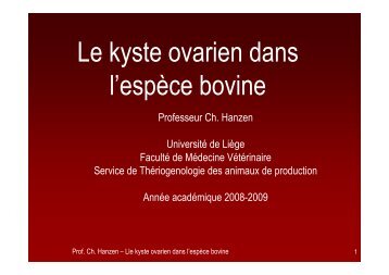 Le kyste ovarien dans l'espÃ¨ce bovine - ThÃ©riogÃ©nologie des ...