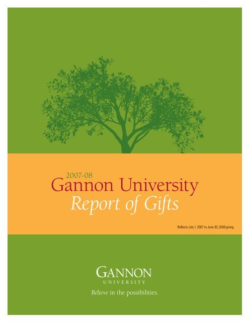 Entire Annual Report of Gifts - Gannon University