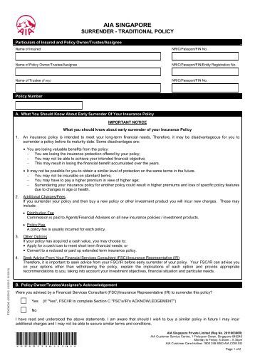 Surrender Form Of Lic Policy Surrender Form Of Lic Policy