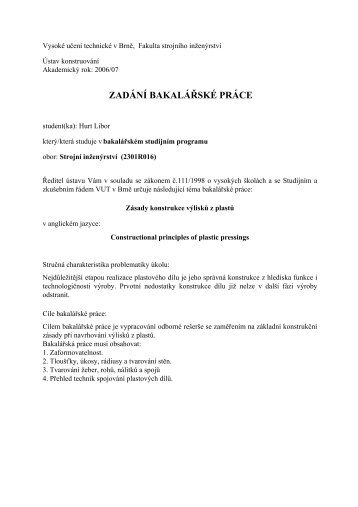 ZadÃ¡nÃ­ bakalÃ¡ÅskÃ© prÃ¡ce v PDF - Ãstav KonstruovÃ¡nÃ­ - VysokÃ© uÄenÃ­ ...