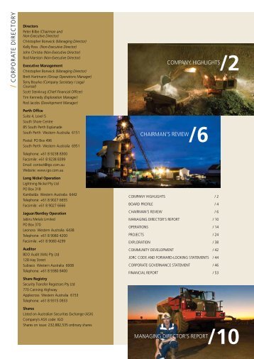 Directors' Report - Independence Group NL