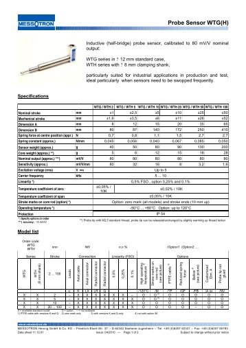 Probe Sensor WTG(H) - MESSOTRON Hennig GmbH & Co KG