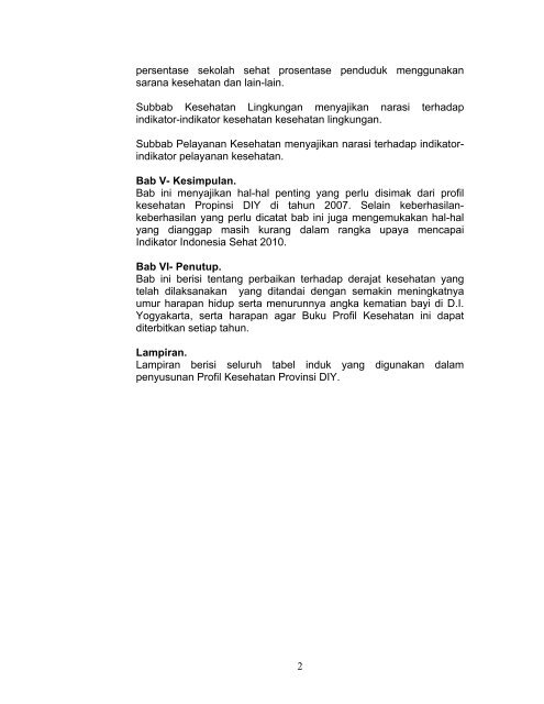 profil kesehatan propinsi di yogyakarta tahun 2007 - Departemen ...