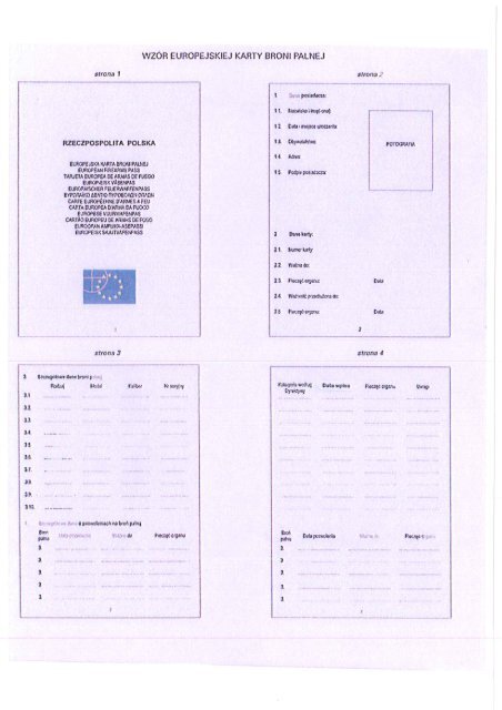 europejska karta broni Wza R Europejskie Karty Broni Palnej europejska karta broni