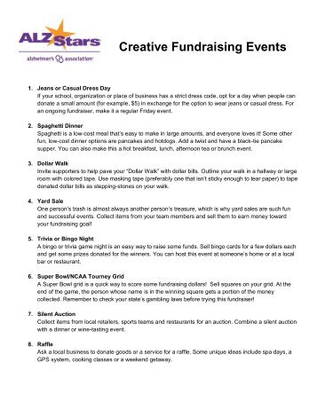 Creative Fundraising Events - Alzheimer's Association