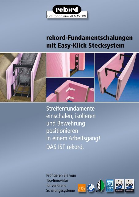 rekord-Fundamentschalungen mit Easy-Klick ... - Rekord Holzmann