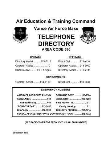 telephone directory - Air Force Freedom of Information Act