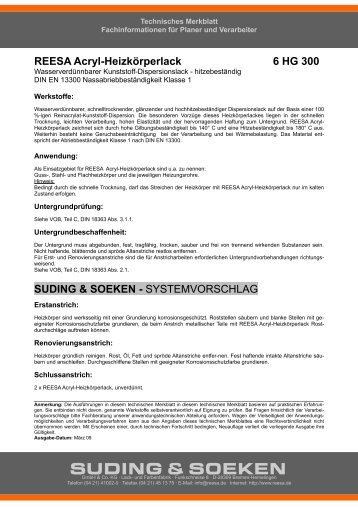 REESA Acryl-Heizkörperlack 6 HG 300 - Suding & Soeken GmbH ...