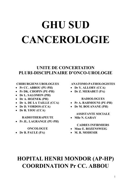 GHU URO5 .pdf - Service d'Urologie CHU Henri Mondor