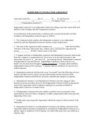 INDEPENDENT CONTRACTOR AGREEMENT Agreement made ...