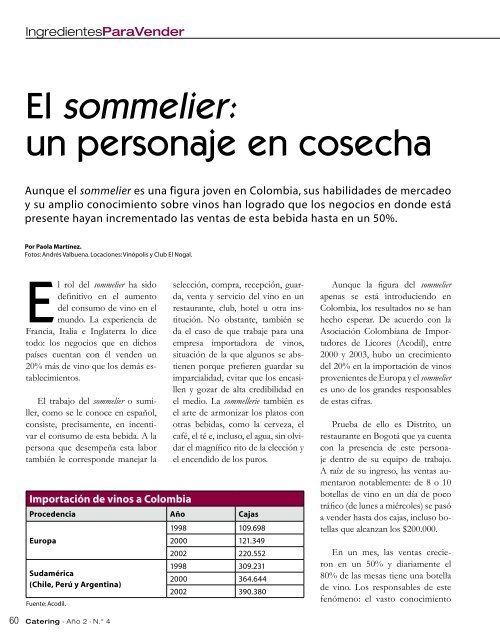 El sommelier: - Catering.com.co