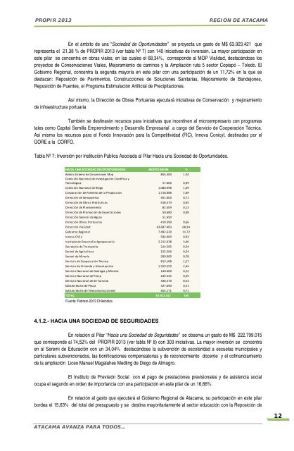 principales acciones financiadas por el sector pÃºblico y resultados ...