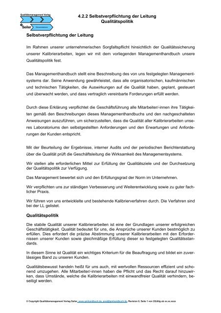 Musterhandbuch Kalibrierlabor