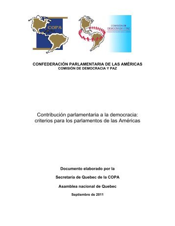 Contribución parlamentaria a la democracia: criterios para ... - COPA