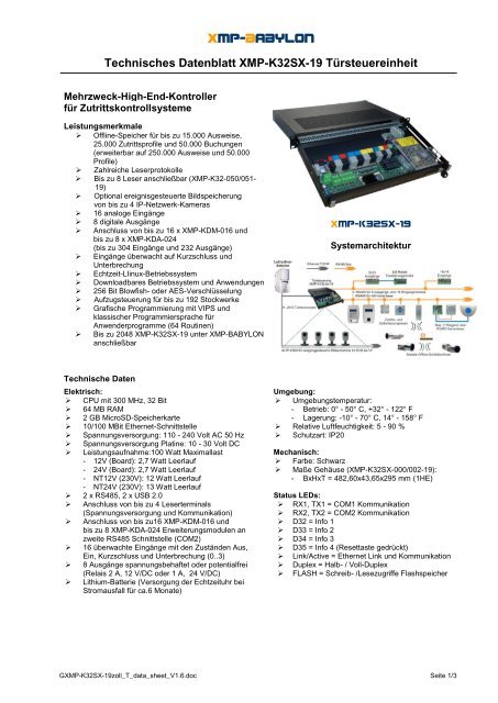 Download Datenblatt XMP-K32sx 19 - AUTEC Gesellschaft fÃƒÂ¼r ...