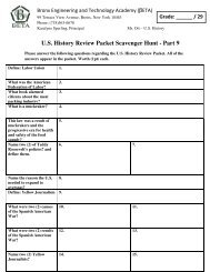 U.S. History Review Packet Scavenger Hunt - Part 9 - BETA