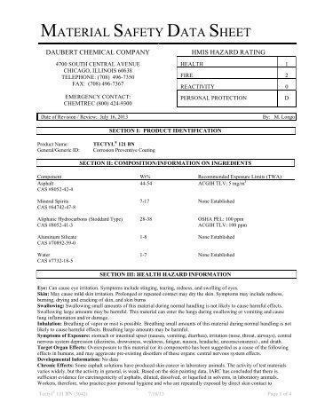 MSDS - Daubert Chemical Company, Inc.