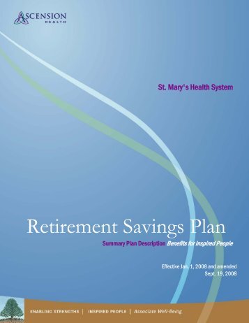 Retirement Savings Plan - St. Mary's Medical Center