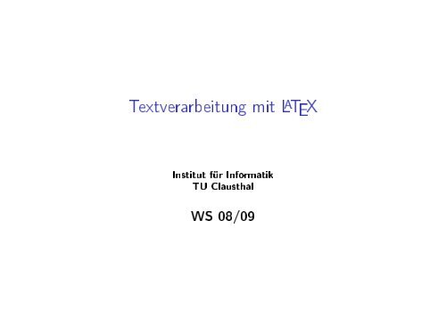 Textverarbeitung mit LaTeX