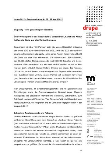 drupa 2012 – Pressemeldung Nr. 36 / 19. April ... - Messe Düsseldorf