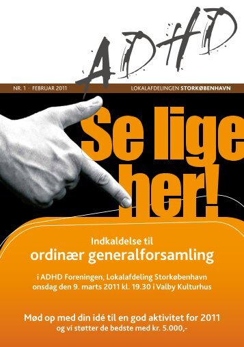 Indkaldelse til ordinÃ¦r generalforsamling - ADHD: Foreningen