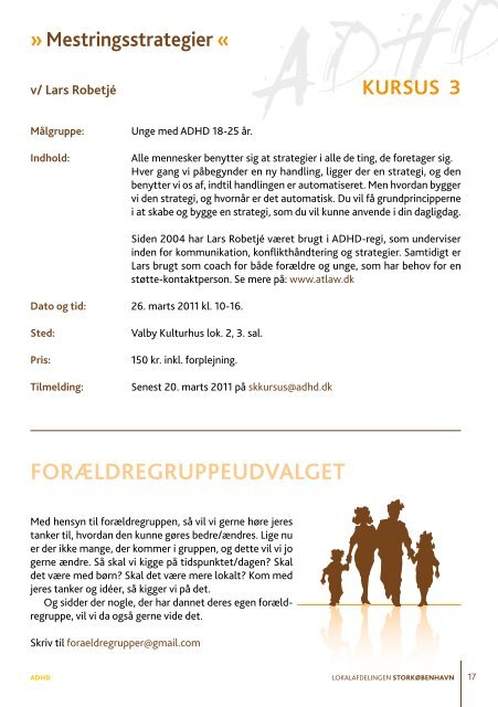 Indkaldelse til ordinÃ¦r generalforsamling - ADHD: Foreningen