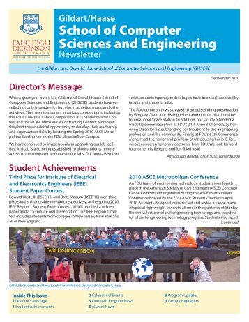 GHSCSE Newsletter - Fairleigh Dickinson University