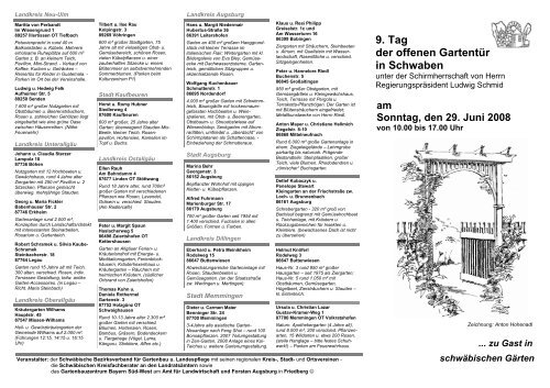 9. Tag Der Offenen Gartentür In Schwaben - Regierung von ...