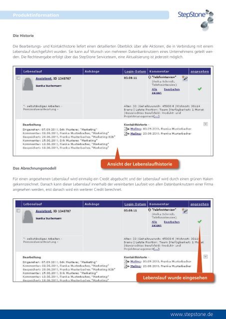 Die Stepstone Cv-Datenbank