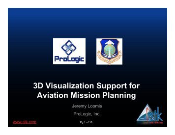 3D Visualization Support for Aviation Mission Planning - AGI