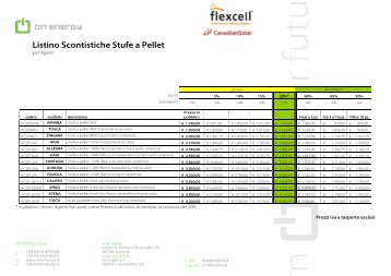 Listino Scontistiche Stufe a Pellet - on energy academy