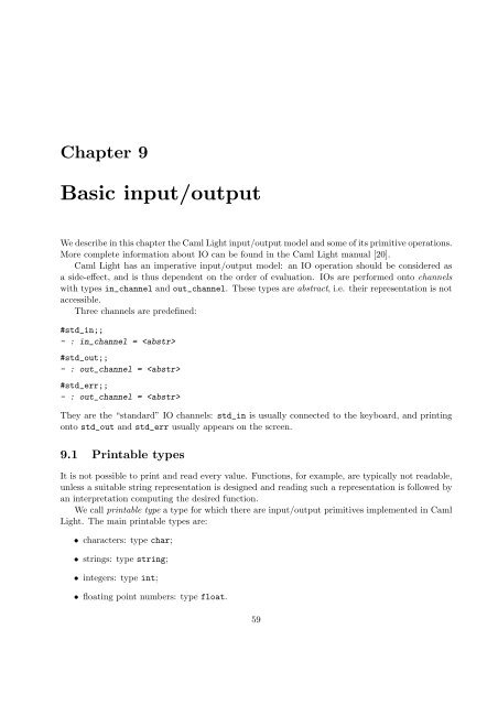 9) Basic input/output
